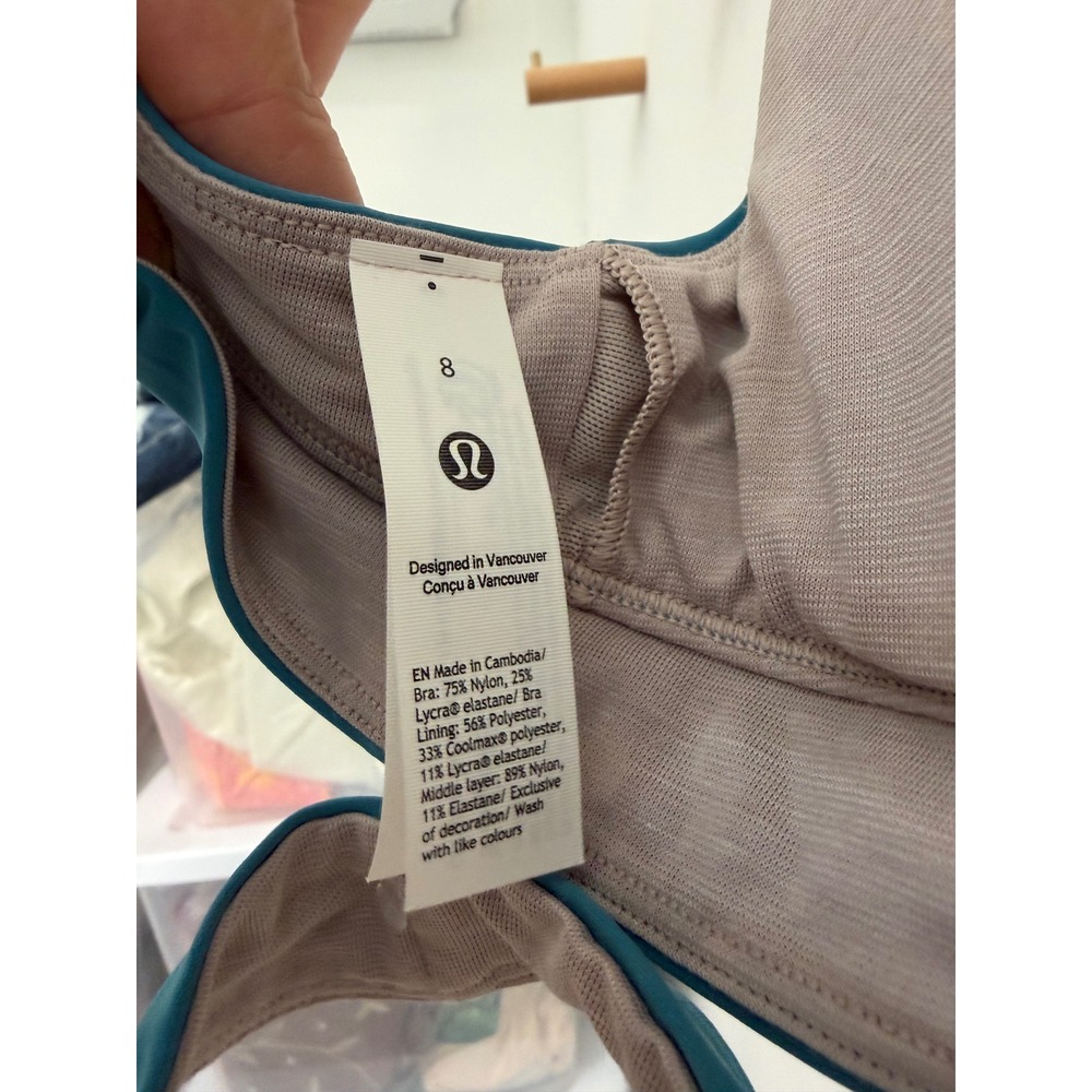 Lululemon V-Neck Crossover Bra Marlin Blue Size 8 NWT - Picture 4 of 5
